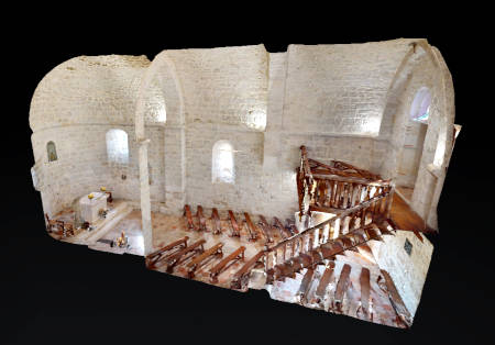 Photo 3D de l'intérieur de la chapelle N-D d'Aureillac